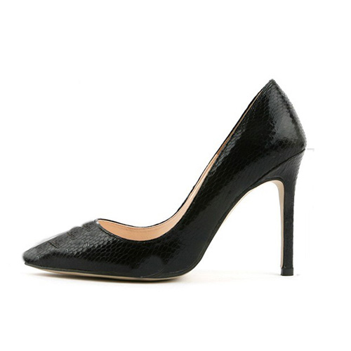 snake black heels