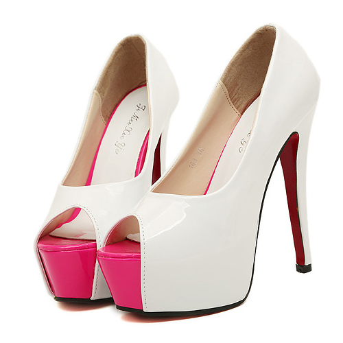 patent white heels