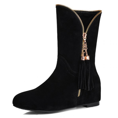 black ankle boots tassel