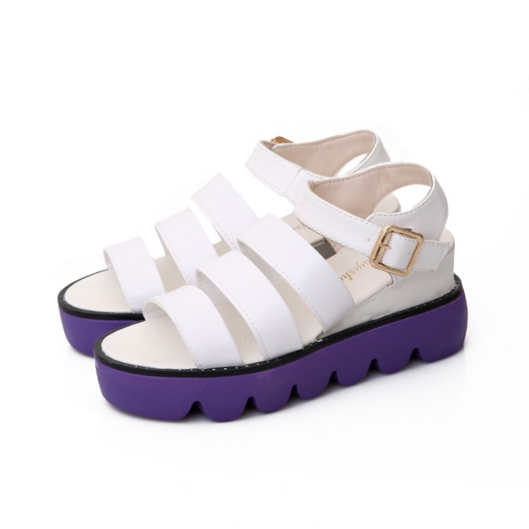Cheap Fashion Flat Low Heel White PU Gladiator Sandals_Sandals_Womens ...