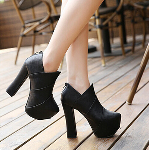 black super high heels