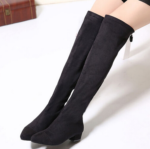 pu knee high flat boots