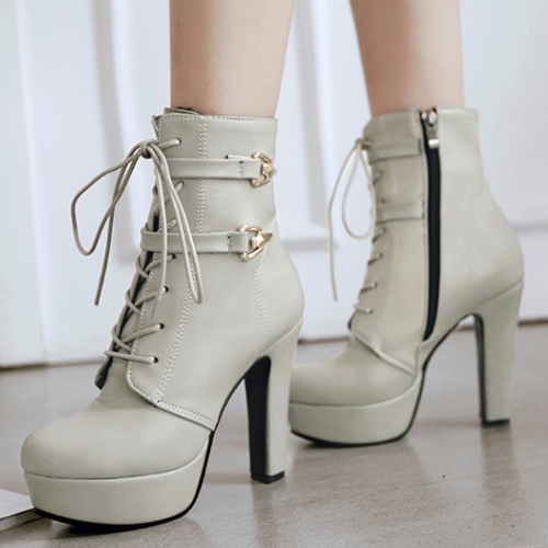 light grey high heel boots