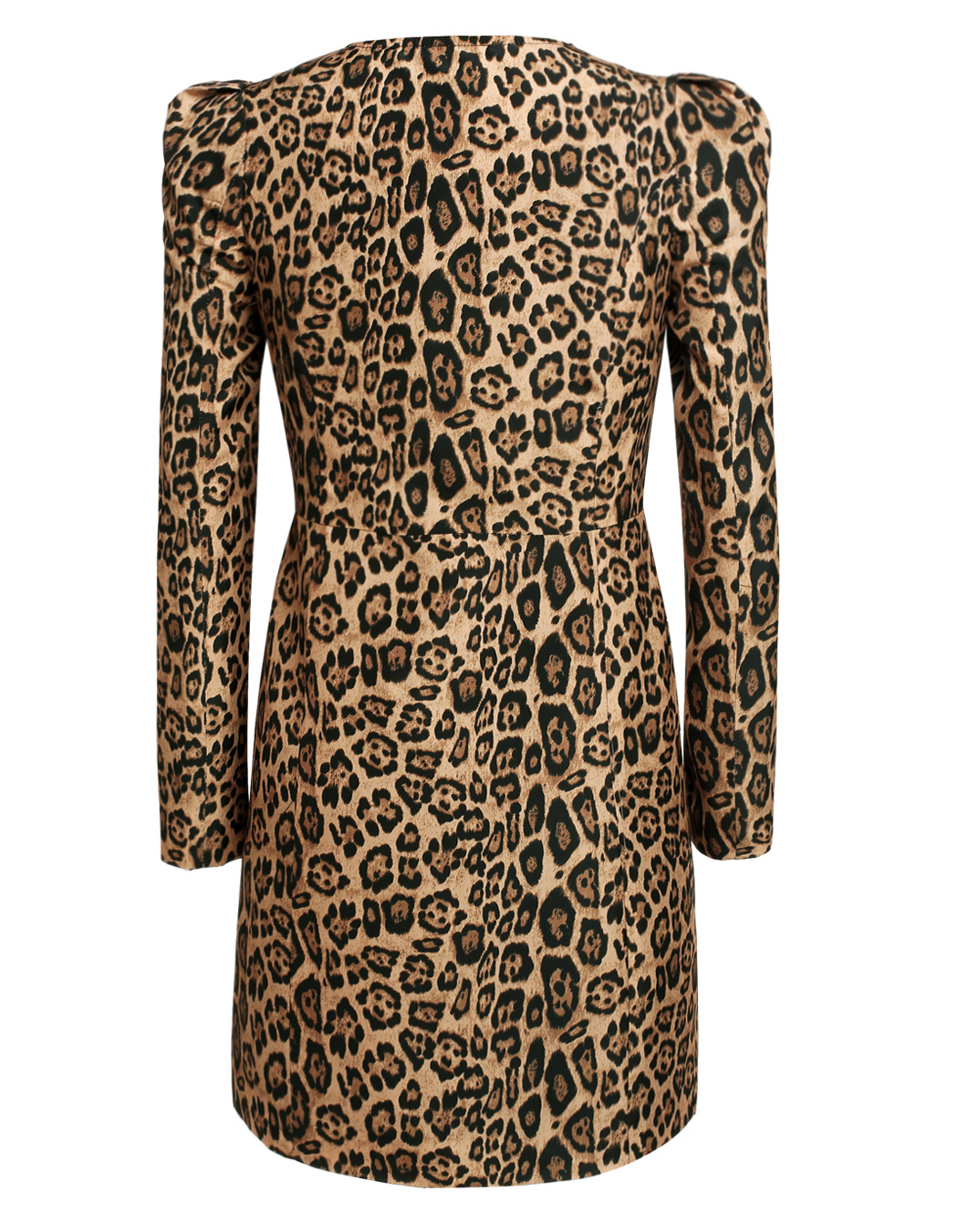 Fashion O Neck Long Sleeves Leopard Print Polyester Trench Coat_Coat ...